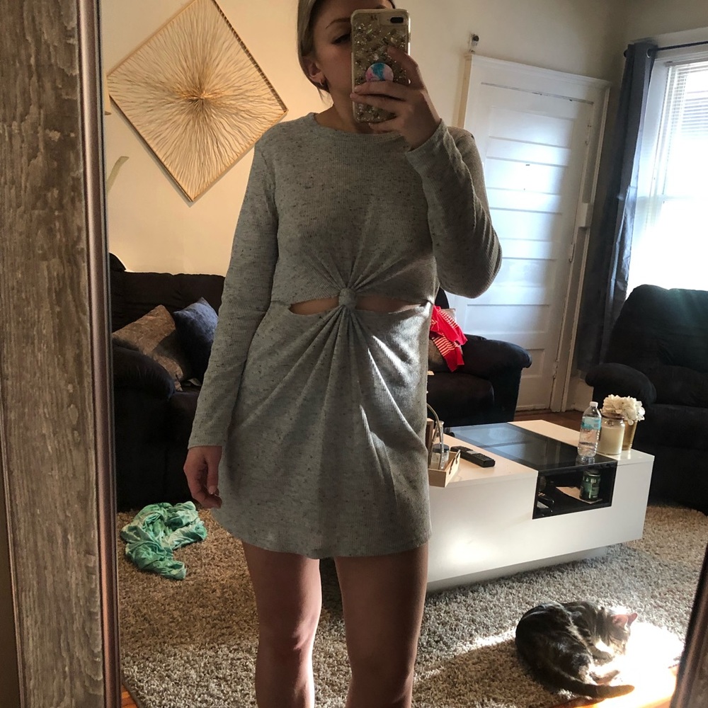 Honey Punch cut out waffle knit dress